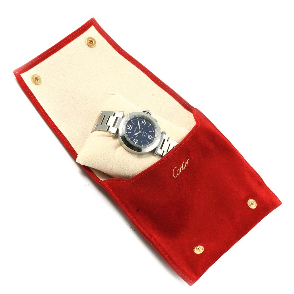 Cartier Pasha C Big Date Steel Blue Dial Unisex Watch W31047M7 5