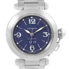 Cartier Pasha C Big Date Steel Blue Dial Unisex Watch W31047M7