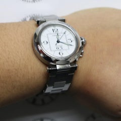 Cartier Pasha C Big Date White Dial Automatic Stainless Steel Watch W31044M