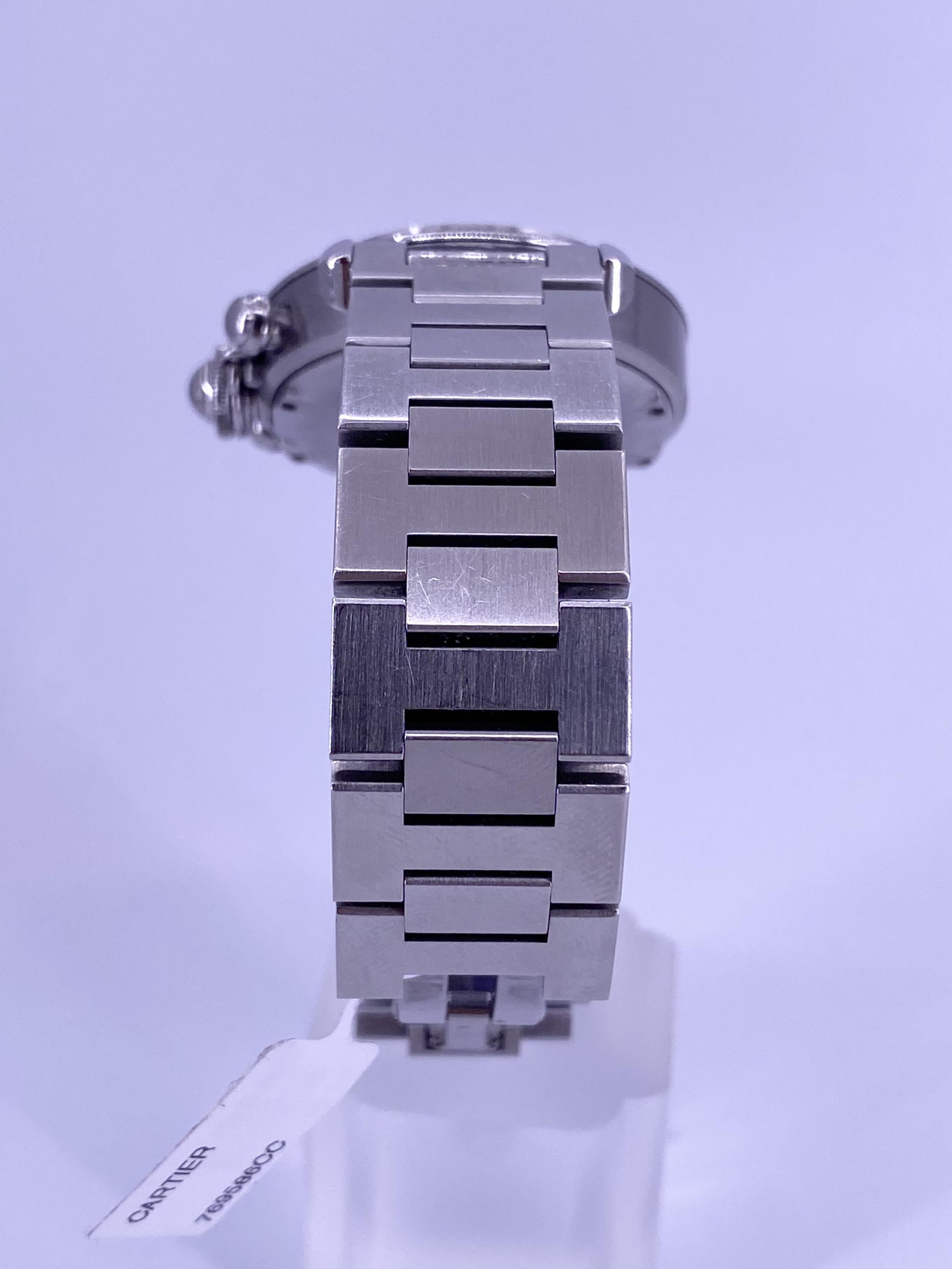 Cartier Pasha C Chronograph Stainless Steel 36mm In Excellent Condition For Sale In BEVERLY HILLS, CA