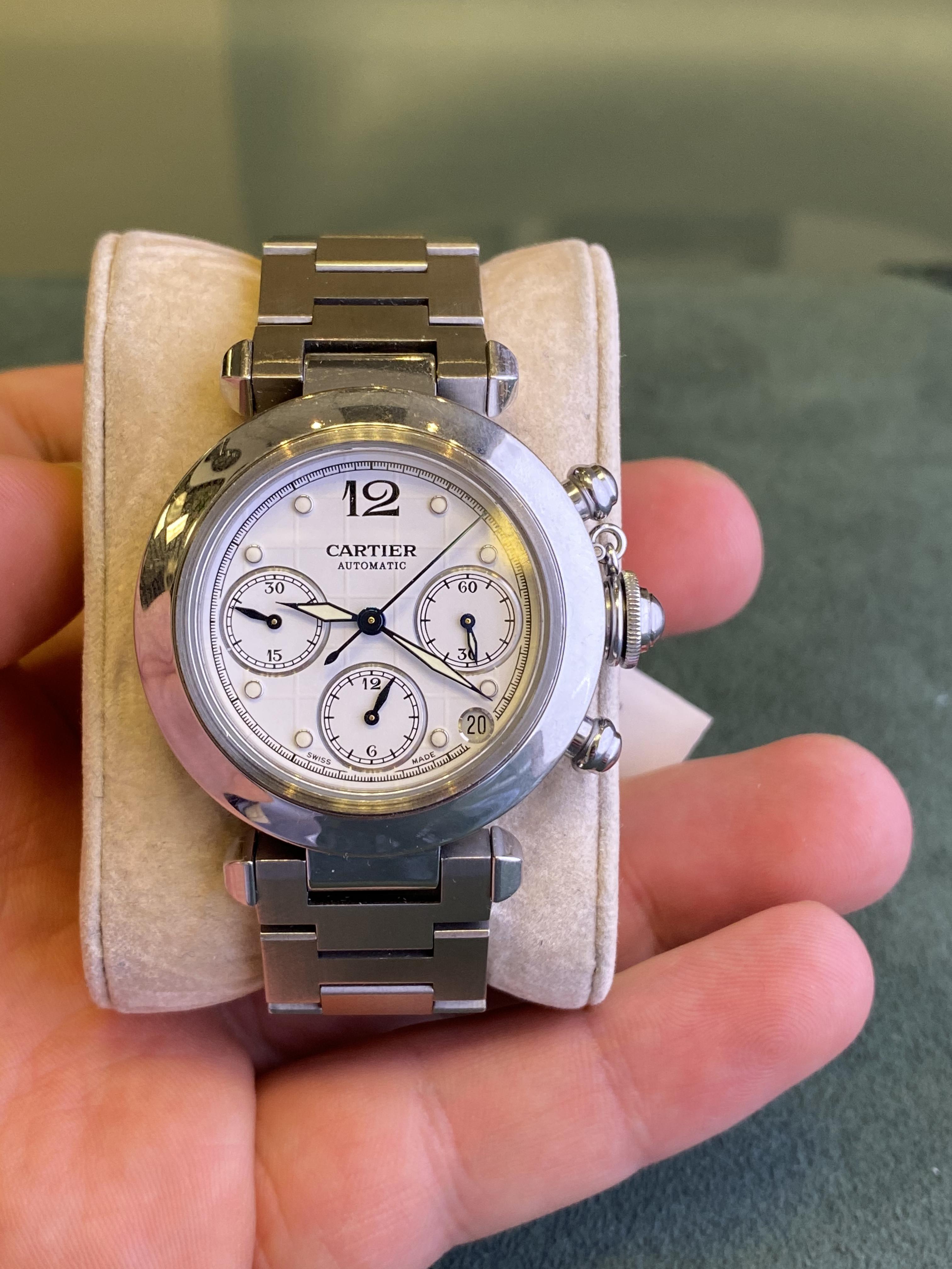 Cartier Pasha C Chronograph Stainless Steel 36mm For Sale 3