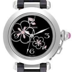 Cartier Pasha C Flower Dial Limited Edition Steel Ladies Watch W3109699