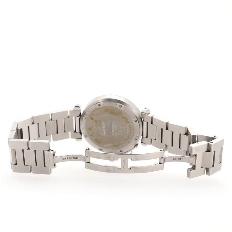 Cartier Pasha C GMT Automatic Watch Stainless Steel 35 In Good Condition In New York, NY