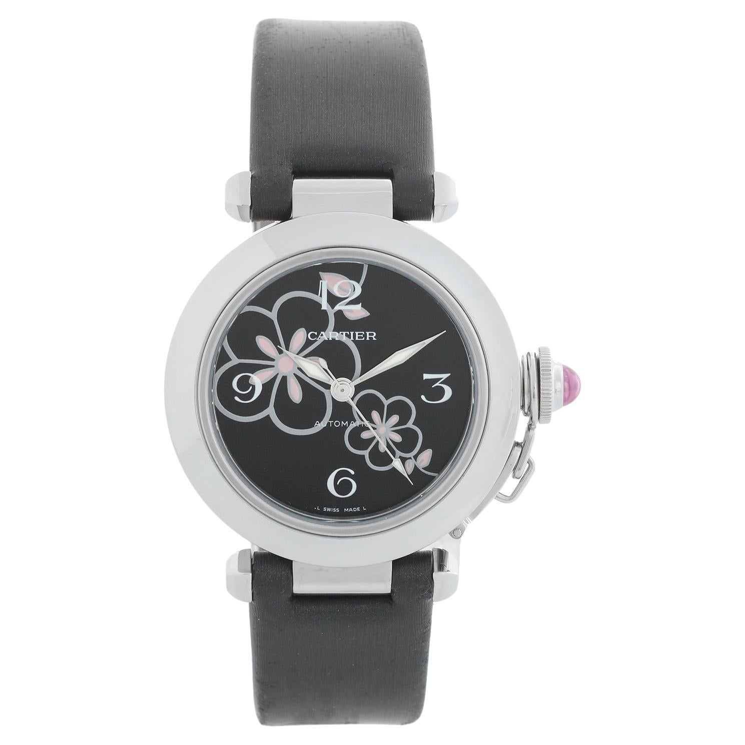 Cartier Pasha C Ladies Limited Edition Winter Flower Steel Watch W3109699