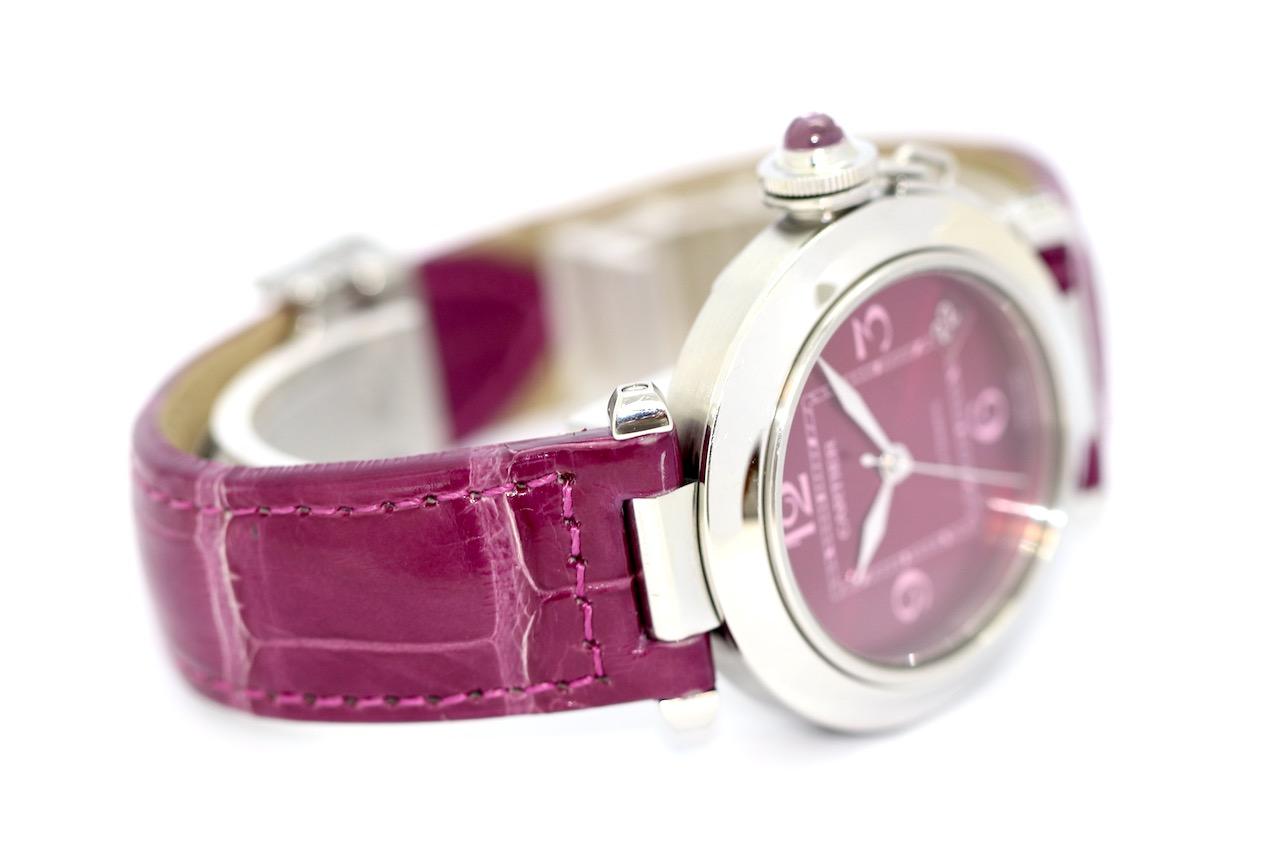 Cartier Pasha C Lady Automatic Violet, Purple, Ref. 2324 In Good Condition For Sale In Berlin, DE