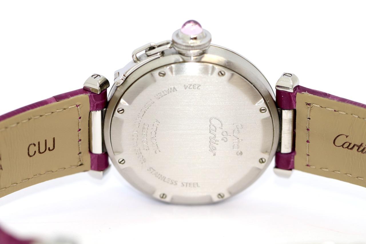 Cartier Pasha C Lady Automatic Violet, Purple, Ref. 2324 For Sale 4