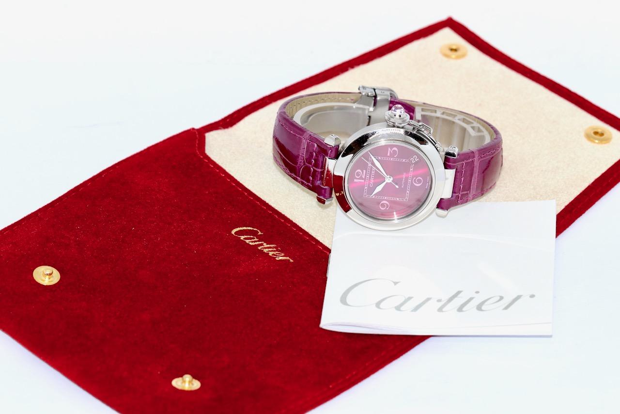 Cartier Pasha C Lady Automatic Violet, Purple, Ref. 2324 For Sale 5