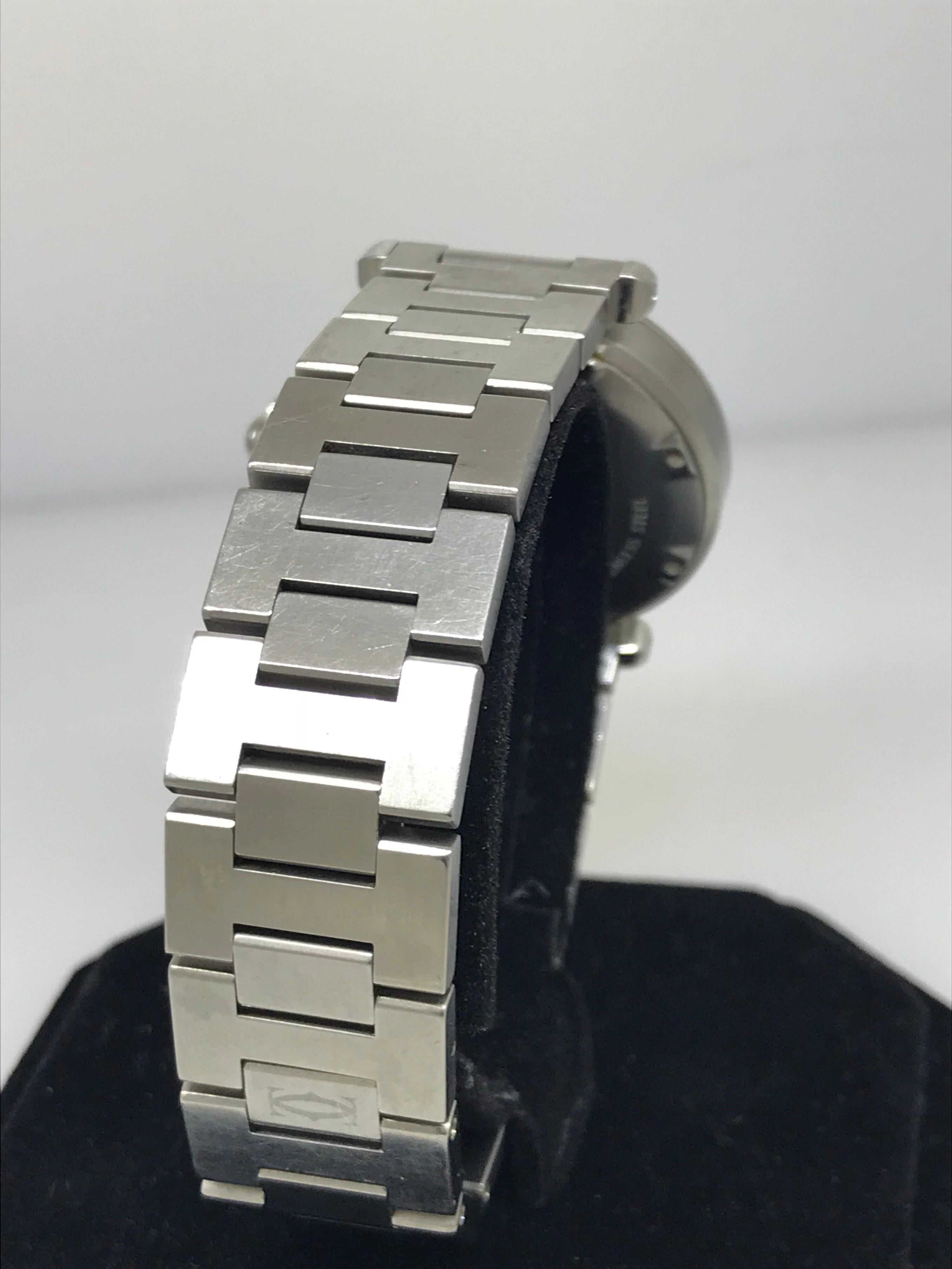 Women's or Men's Cartier Pasha C Medium Black Dial Automatic Men's Watch W31053M7 For Sale