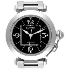 Cartier Pasha C Medium Black Dial Steel Unisex Watch W31076M7