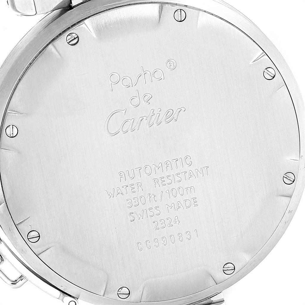 Cartier Pasha C Men's Steel Salmon Grid Dial Men's Watch W31024M7 For Sale 2