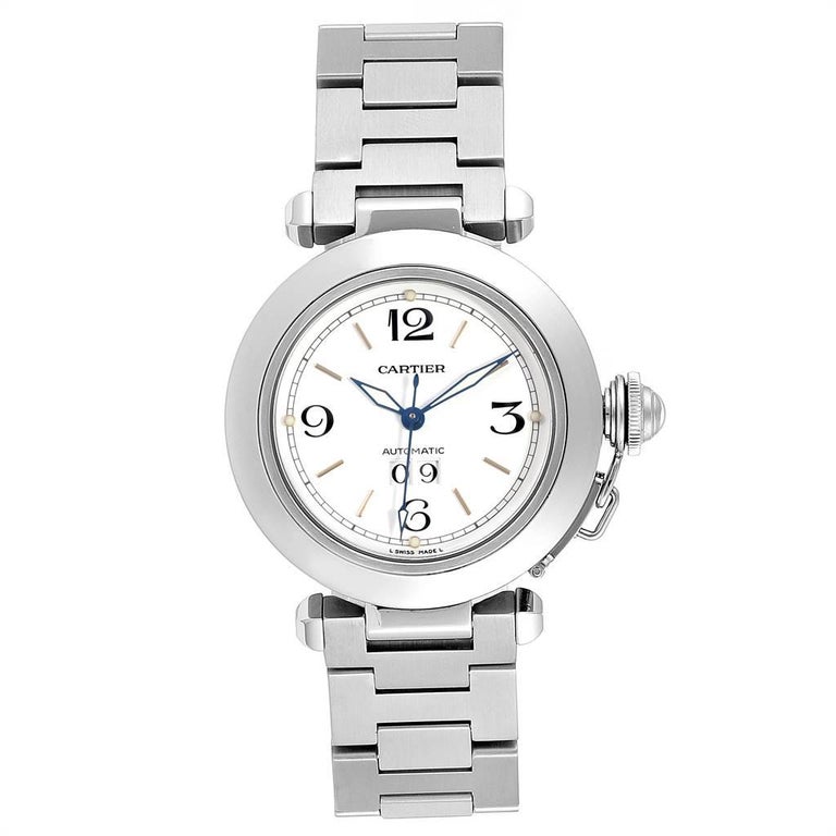 Cartier Pasha C Midsize Big Date Automatic Steel Watch W31044m7 For Sale At 1stdibs