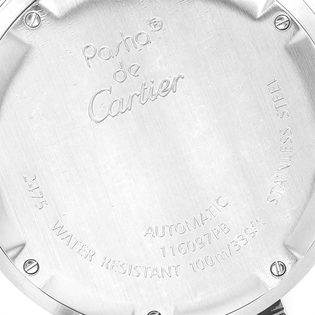 Cartier Pasha C Midsize Big Date Automatic Steel Unisex Watch W31044M7 For Sale 2