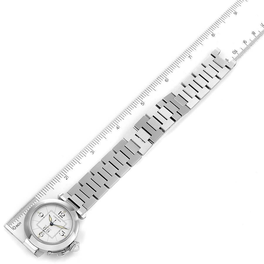 Cartier Pasha C Midsize Big Date Steel White Dial Watch W31055M7 1