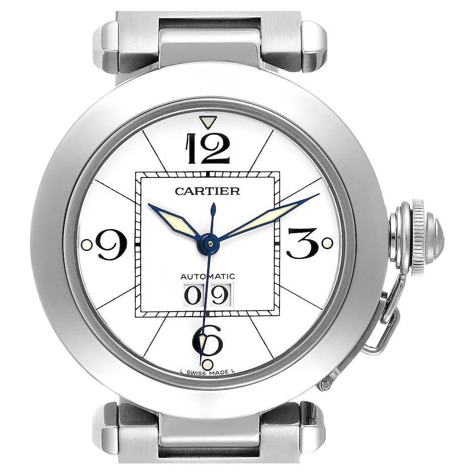 Cartier Pasha C Midsize Big Date Steel White Dial Watch W31055M7