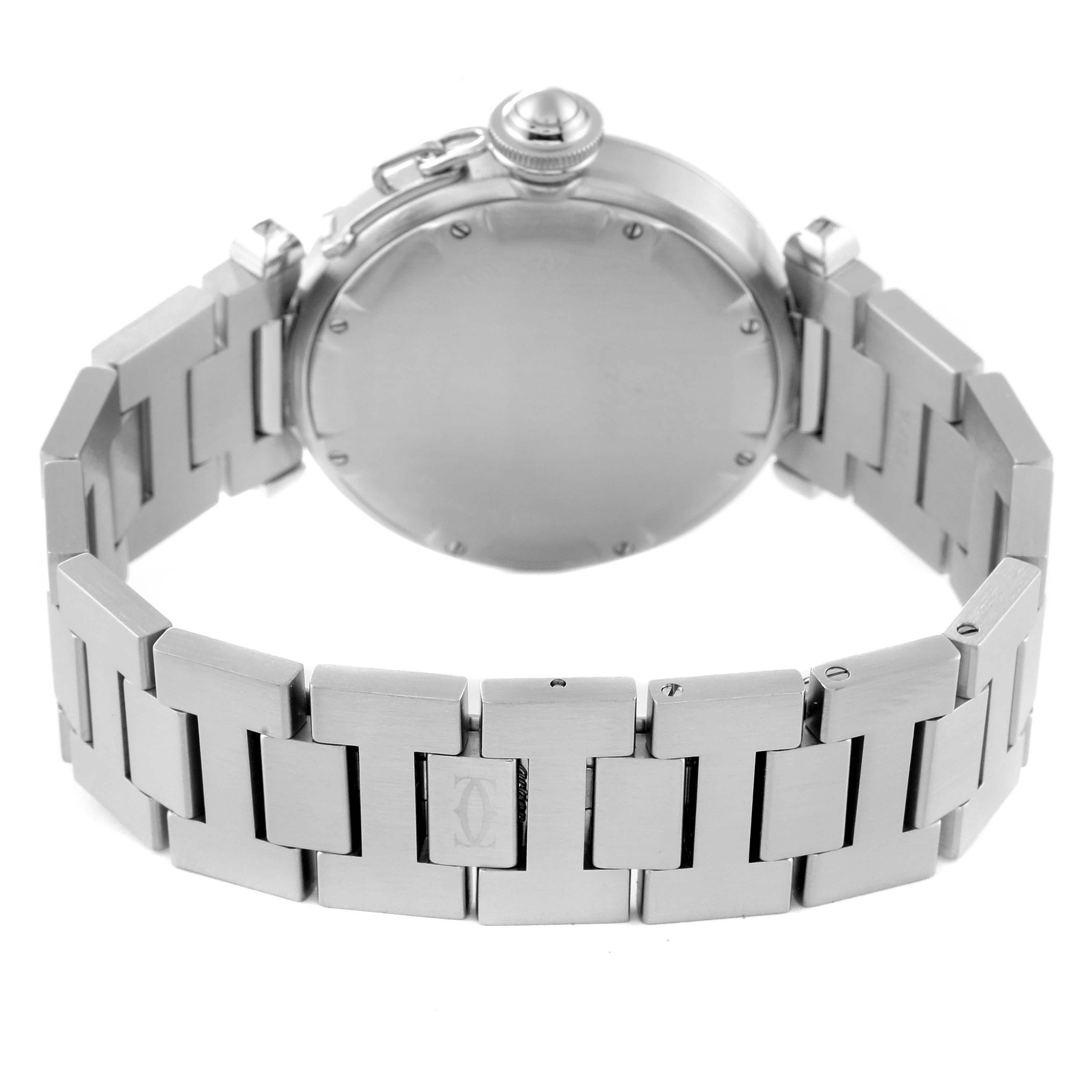 Men's Cartier Pasha C Midsize Big Date White Dial Steel Mens Watch W31044M7 For Sale