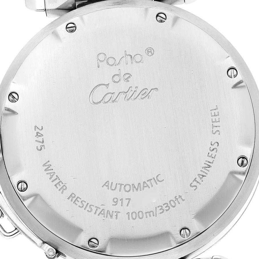 Men's Cartier Pasha C Midsize Big Date White Dial Steel Mens Watch W31044M7 Papers