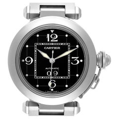 Cartier Pasha C Midsize Black Dial Automatic Ladies Watch W31053M7 Box Papers