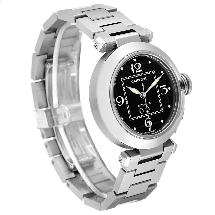 Cartier Pasha C Midsize Black Dial Automatic Ladies Watch W31053M7 In Excellent Condition In Atlanta, GA