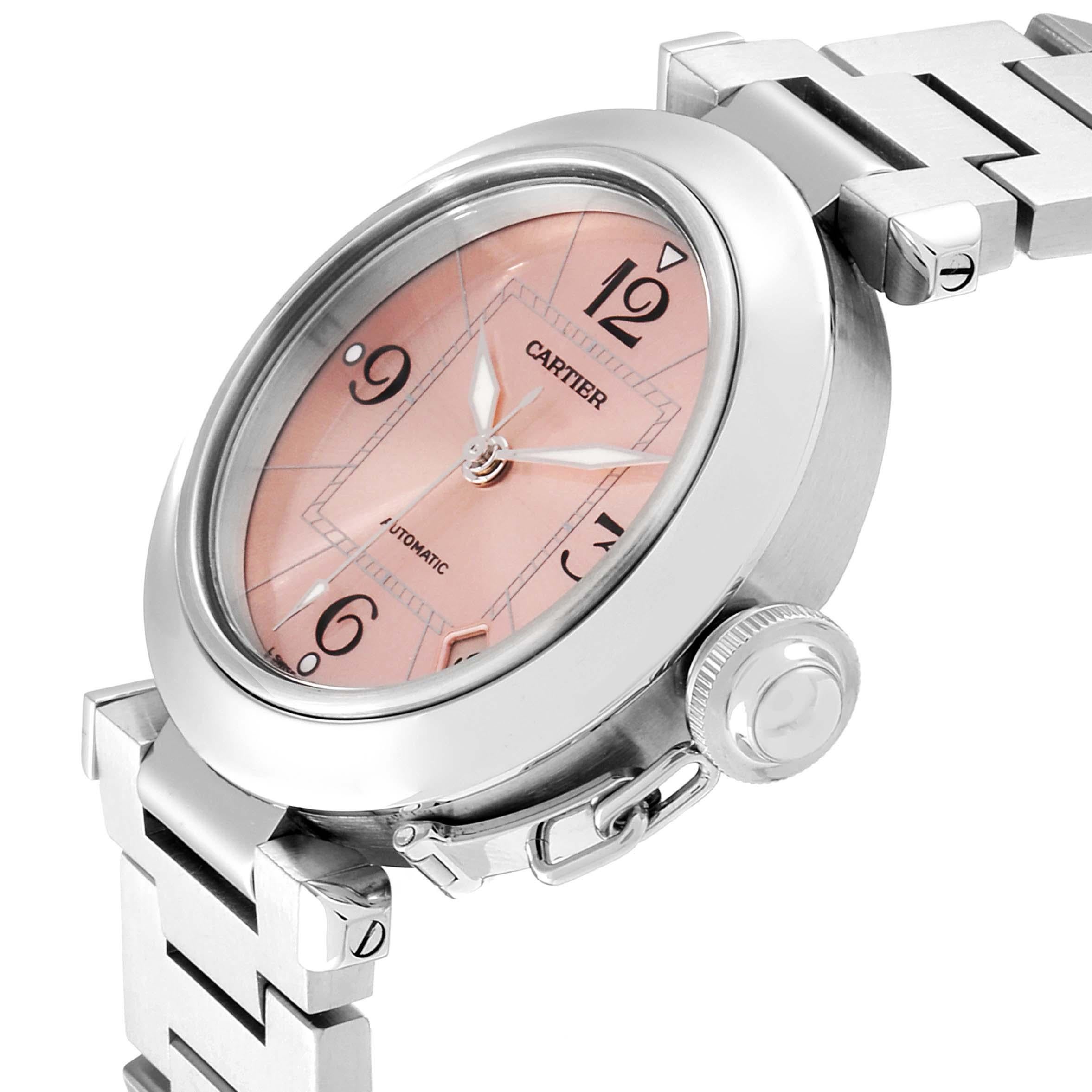 Cartier Pasha C Midsize Pink Dial Automatic Ladies Watch W31075M7 Box 1