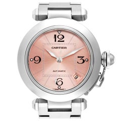 Cartier Pasha C Midsize Pink Dial Automatic Ladies Watch W31075M7 Box