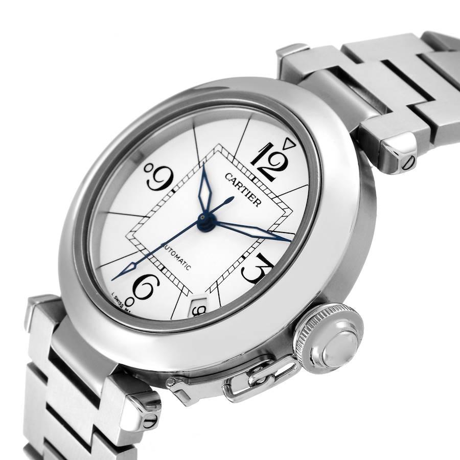 Men's Cartier Pasha C Midsize White Dial Automatic Steel Mens Watch W31074M7 For Sale