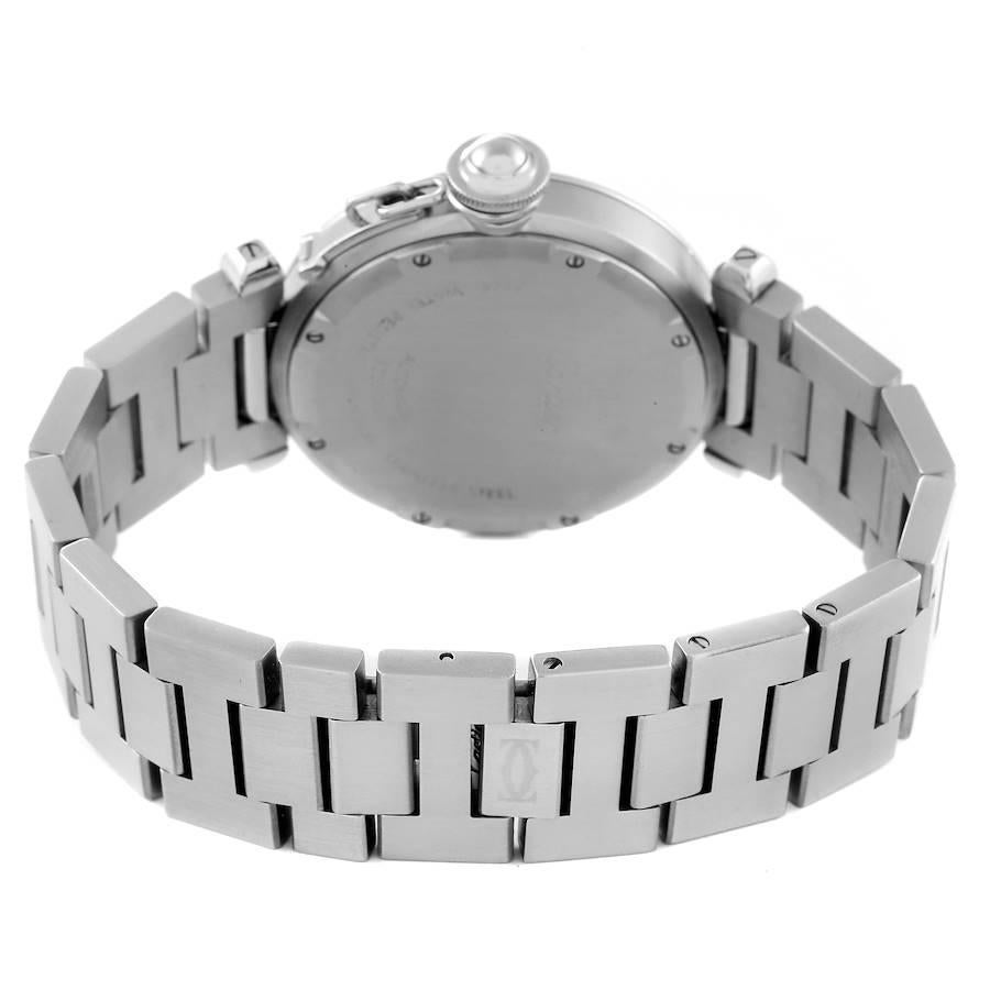 Cartier Pasha C Midsize White Dial Automatic Steel Mens Watch W31074M7 For Sale 2