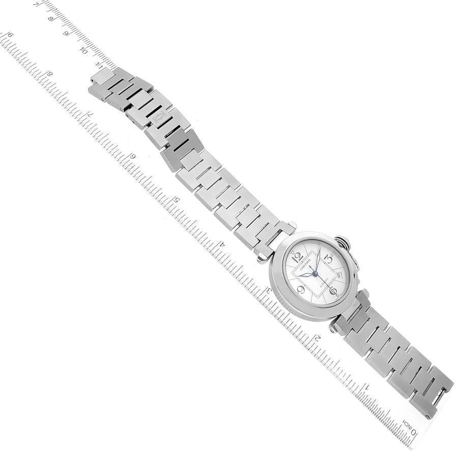 Cartier Pasha C Midsize White Dial Automatic Steel Mens Watch W31074M7 For Sale 2