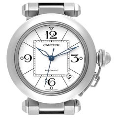 Cartier Pasha C Midsize White Dial Automatic Steel Mens Watch W31074M7