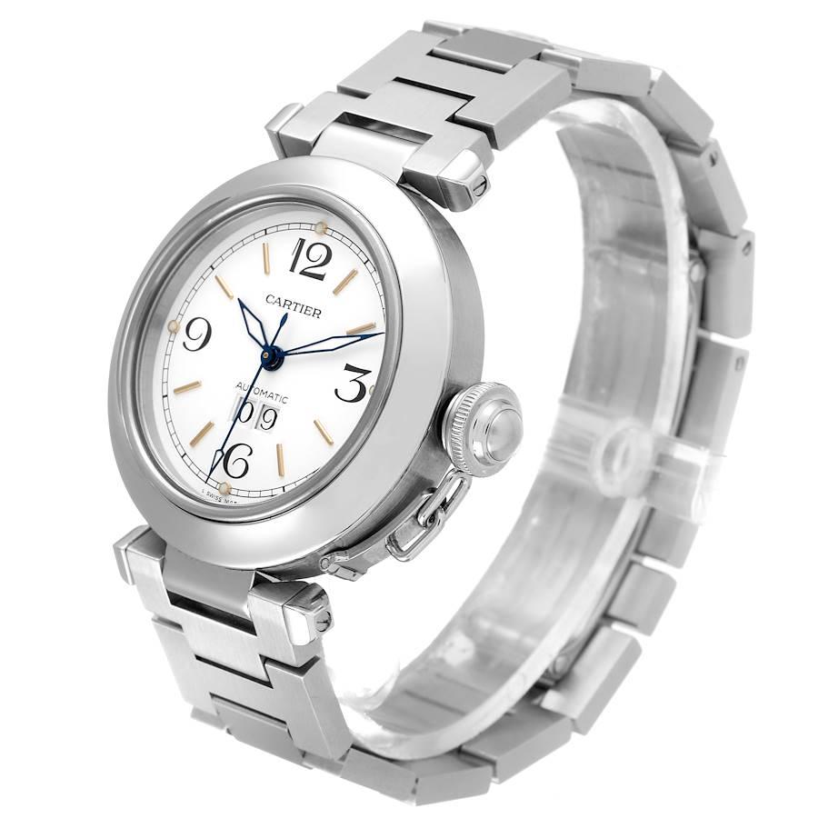 Cartier Pasha C Midsize White Dial Steel Unisex Watch W31044M7 For Sale 1