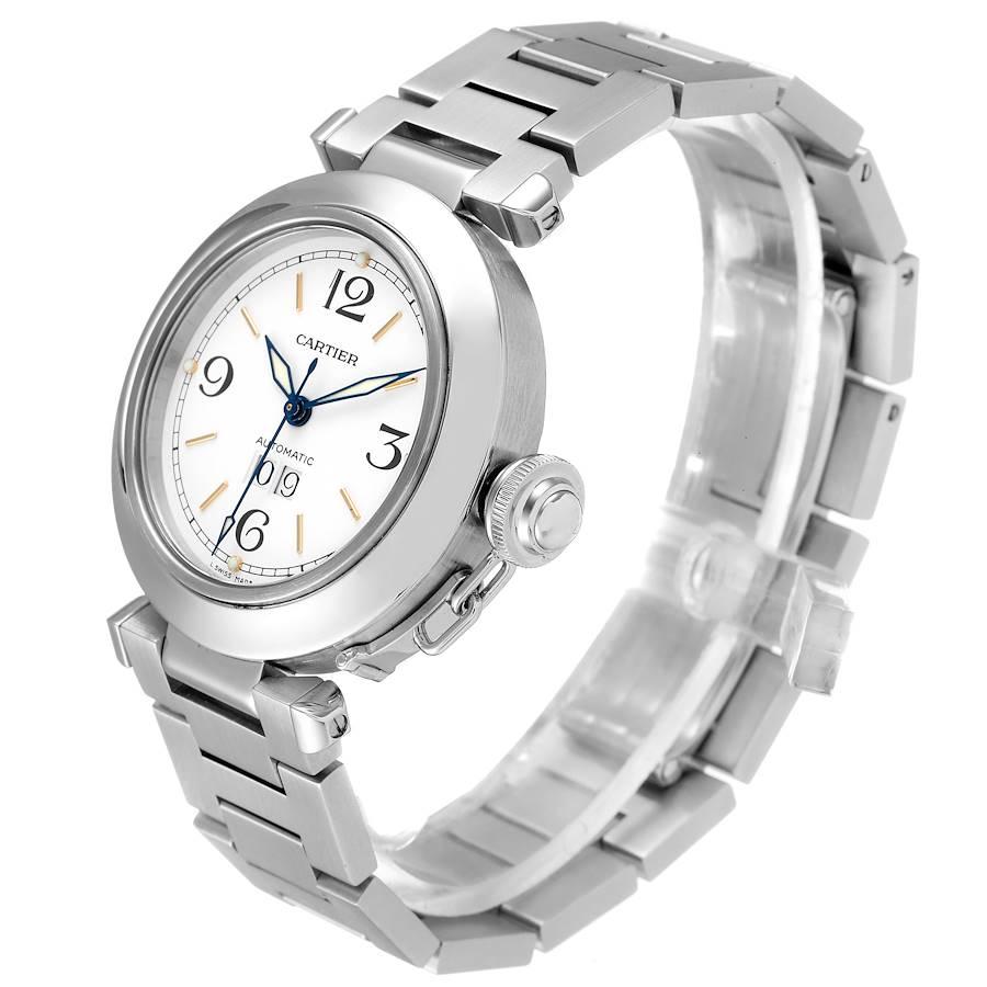 Cartier Pasha C Midsize White Dial Steel Unisex Watch W31044M7 For Sale 1