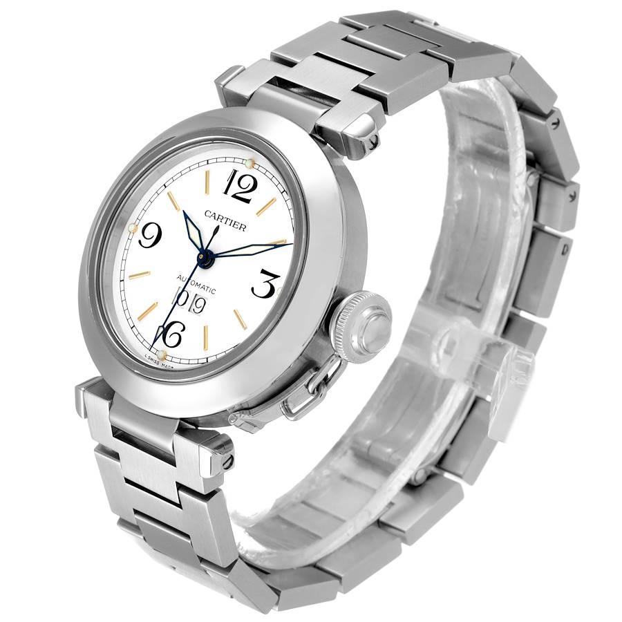 Cartier Pasha C Midsize White Dial Steel Unisex Watch W31044M7 For Sale 1