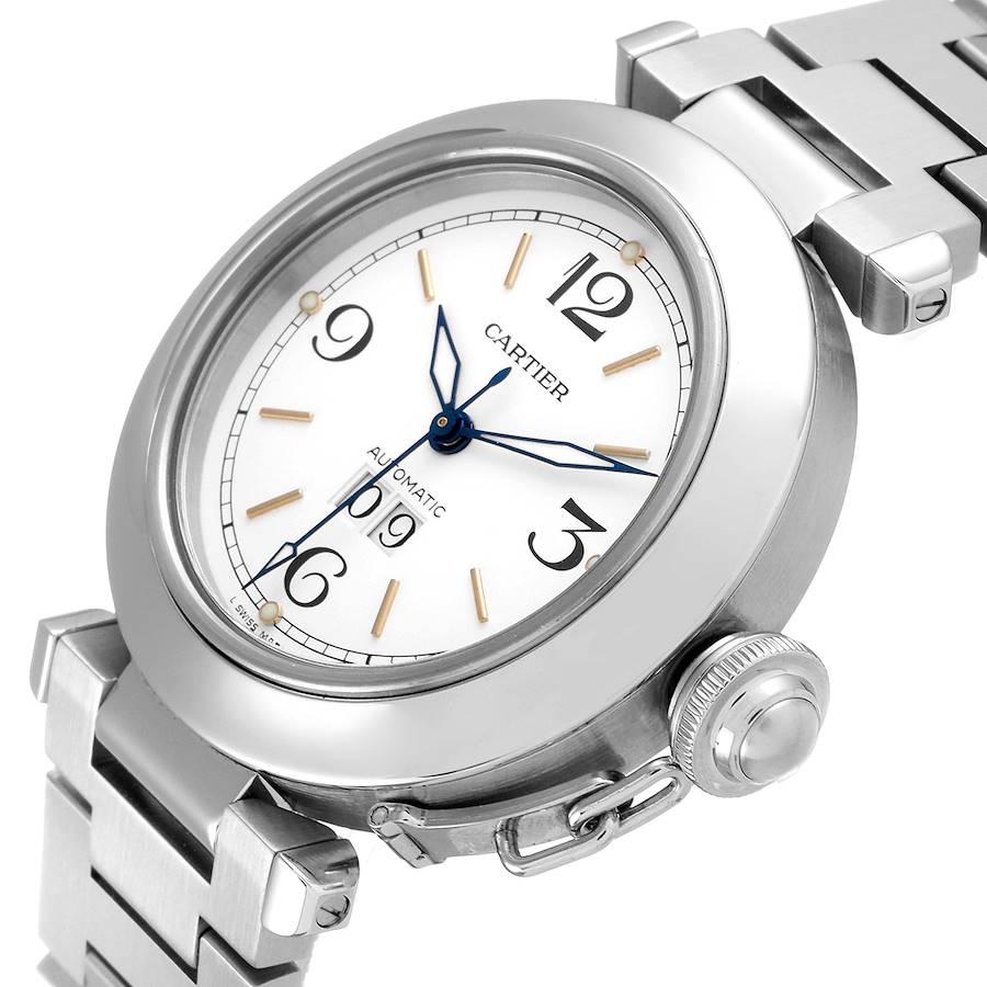 Cartier Pasha C Midsize White Dial Steel Unisex Watch W31044M7 For Sale 2