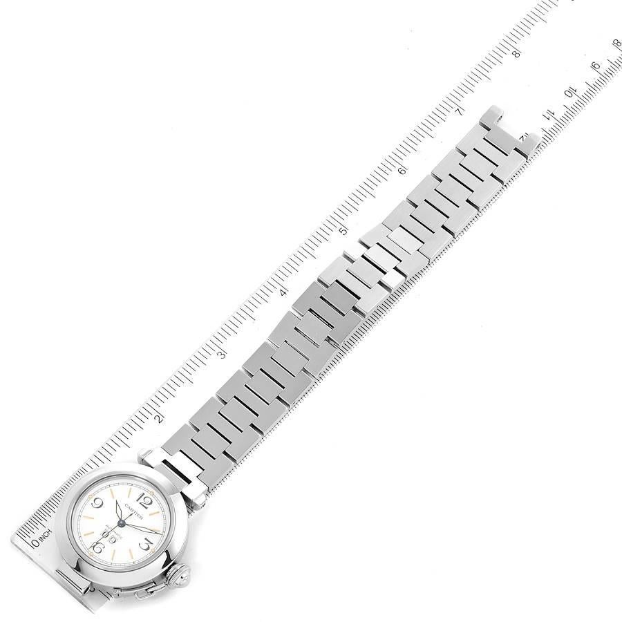 Cartier Pasha C Midsize White Dial Steel Unisex Watch W31044M7 For Sale 5