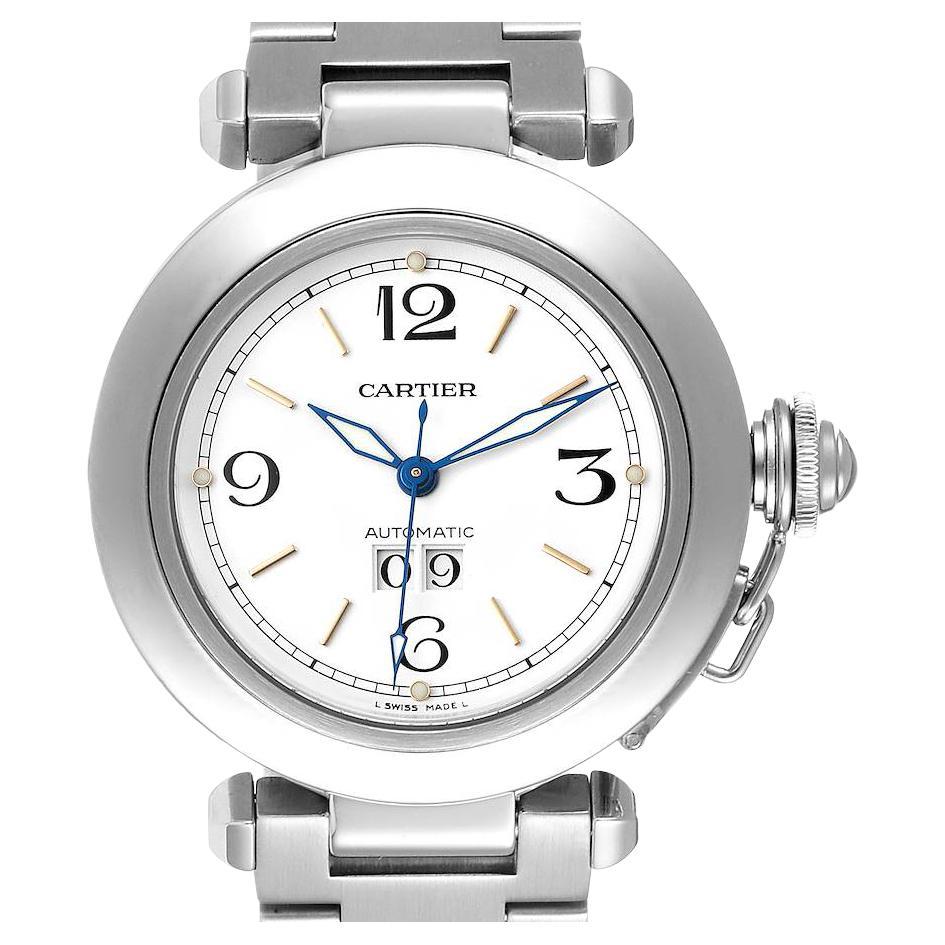 Cartier Pasha C Midsize White Dial Steel Unisex Watch W31044M7 For Sale