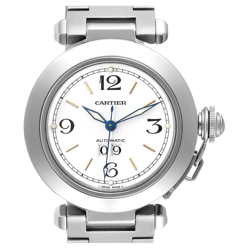 Cartier Pasha C Midsize White Dial Steel Unisex Watch W31044M7 For Sale