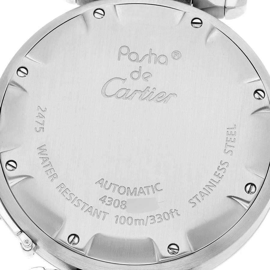 Cartier Pasha C Unisex-Uhr, Midsize, weißes Zifferblatt, Stahl W31044M7, Papiere im Angebot 3