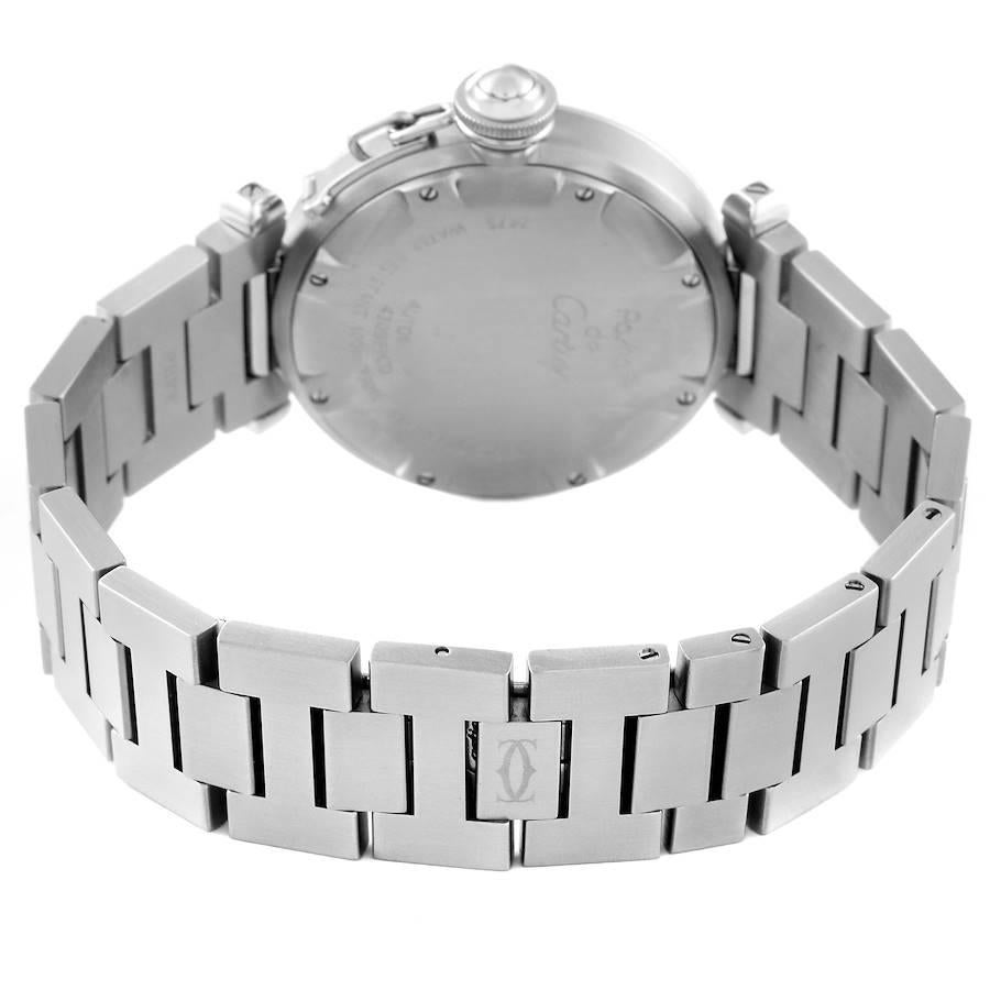 Cartier Pasha C Midsize White Dial Steel Unisex Watch W31044M7 Papers For Sale 2