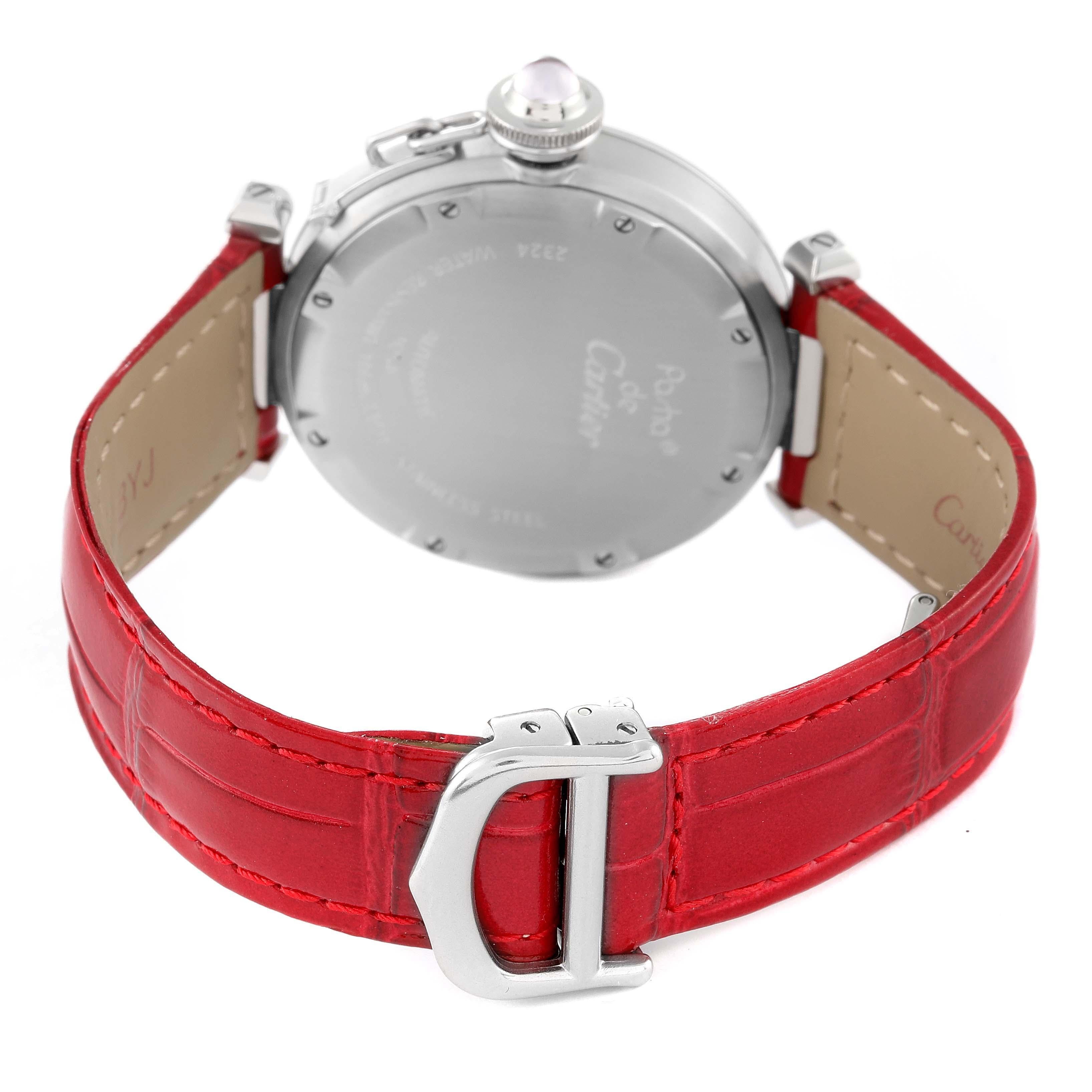 Cartier Pasha C Raspberry Dial Limited Edition Steel Ladies Watch W3108299 3