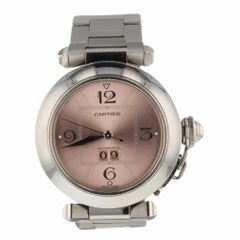 Cartier Pasha C Steel Automatic Pink Salmon Dial Ladies Watch W31075M7