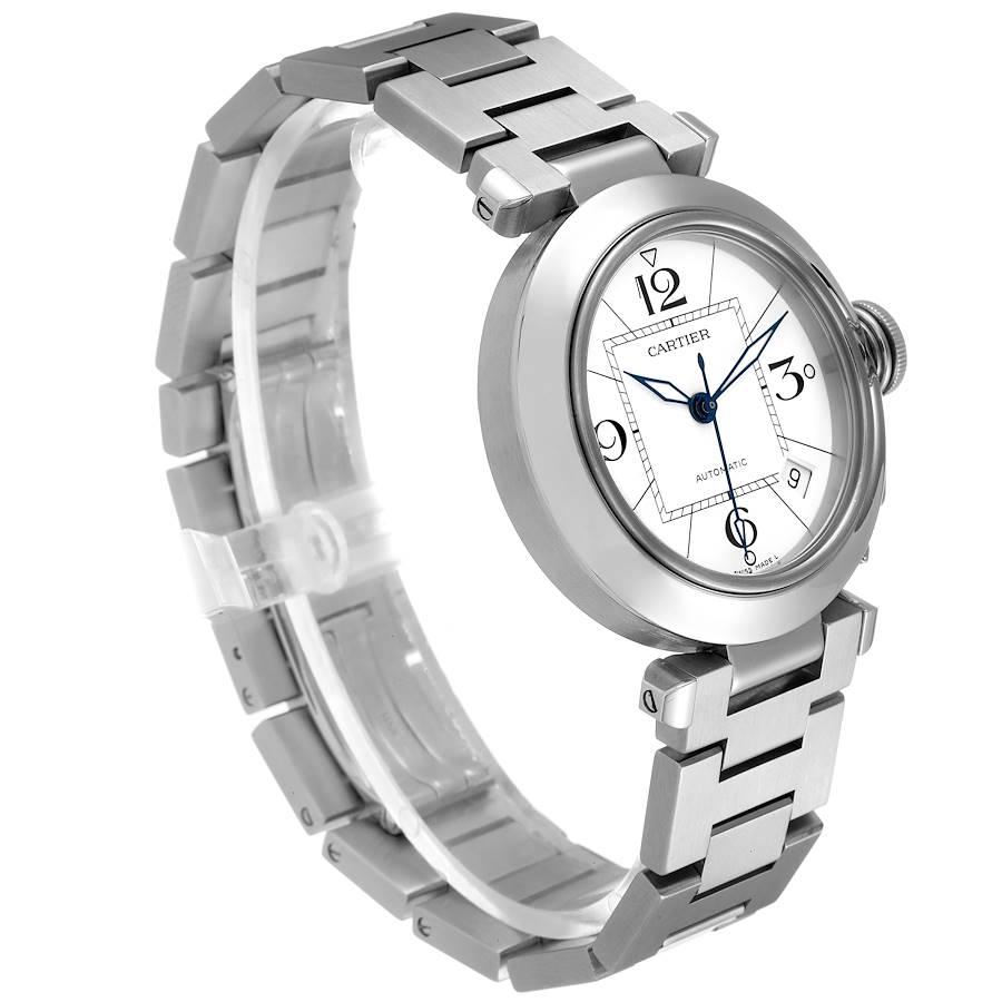 Cartier Pasha C White Dial Automatic Steel Unisex Watch W31074M7 In Excellent Condition In Atlanta, GA