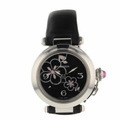 Cartier Pasha C Winter Floral Black Automatic Ladies Steel Watch W3109699