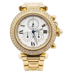 Cartier Pasha Chronograph – Automatikuhr aus 18 Karat Gelbgold mit Diamantlünette, 38 mm