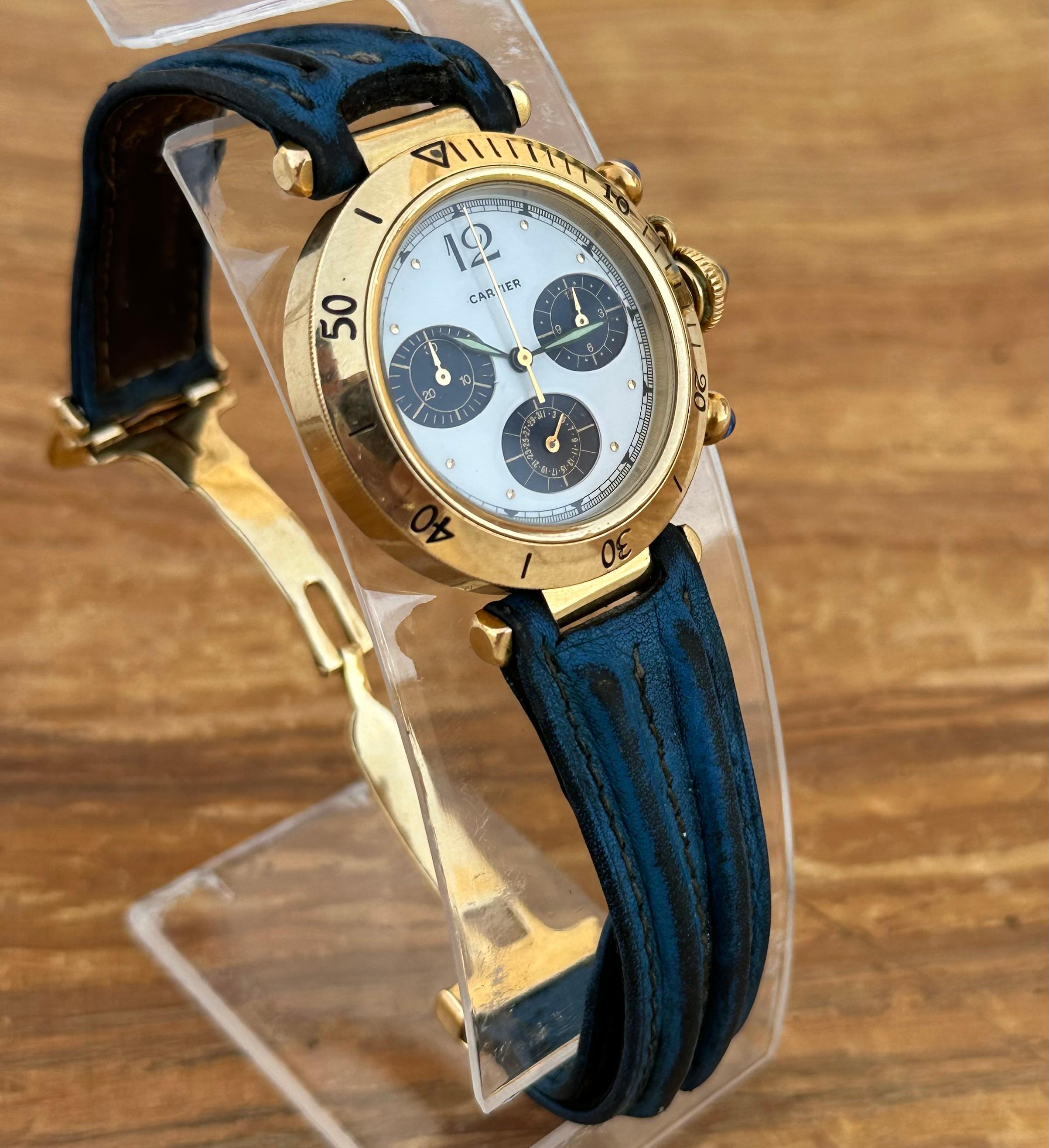 Orologio Cartier Pasha Chronograph 2380 in oro giallo 18 carati 820903 10