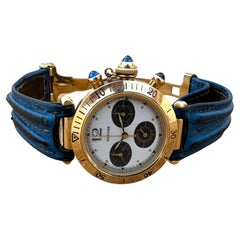 Retro Cartier Pasha Chronograph 2380 in 18K Yellow Gold 820903 Watch 