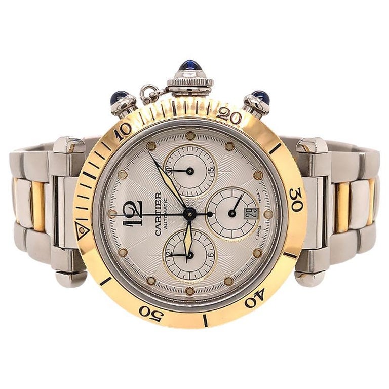 Cartier Pasha Chronograph, 18K Gold and Steel Automatic Watch