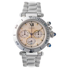 Cartier Pasha Chronograph 38mm Steel Watch, Ref. W3100443