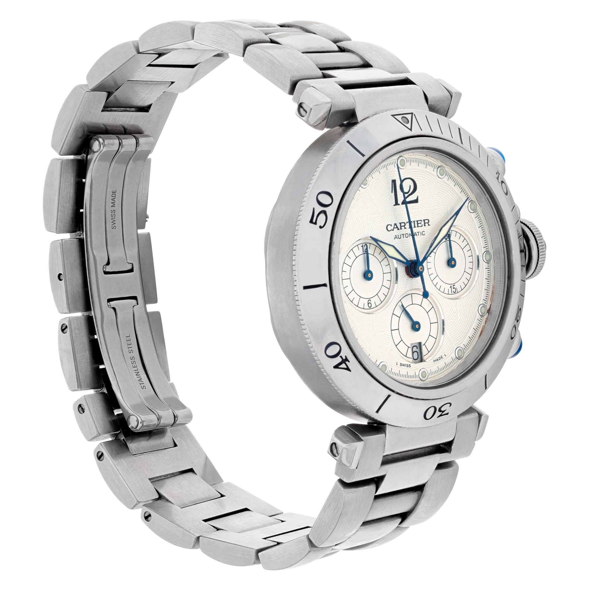 Cartier Pasha Chronograph 38mm W31030H3 In Excellent Condition In Surfside, FL