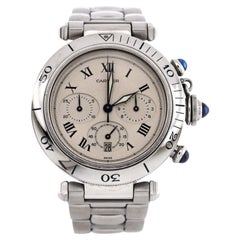 Cartier Pasha Chronograph Quarz-Uhr aus Edelstahl 38