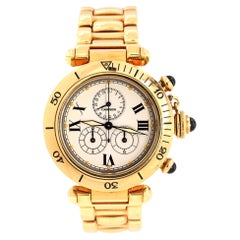 Cartier Pasha Chronograph Quartz Watch Yellow Gold