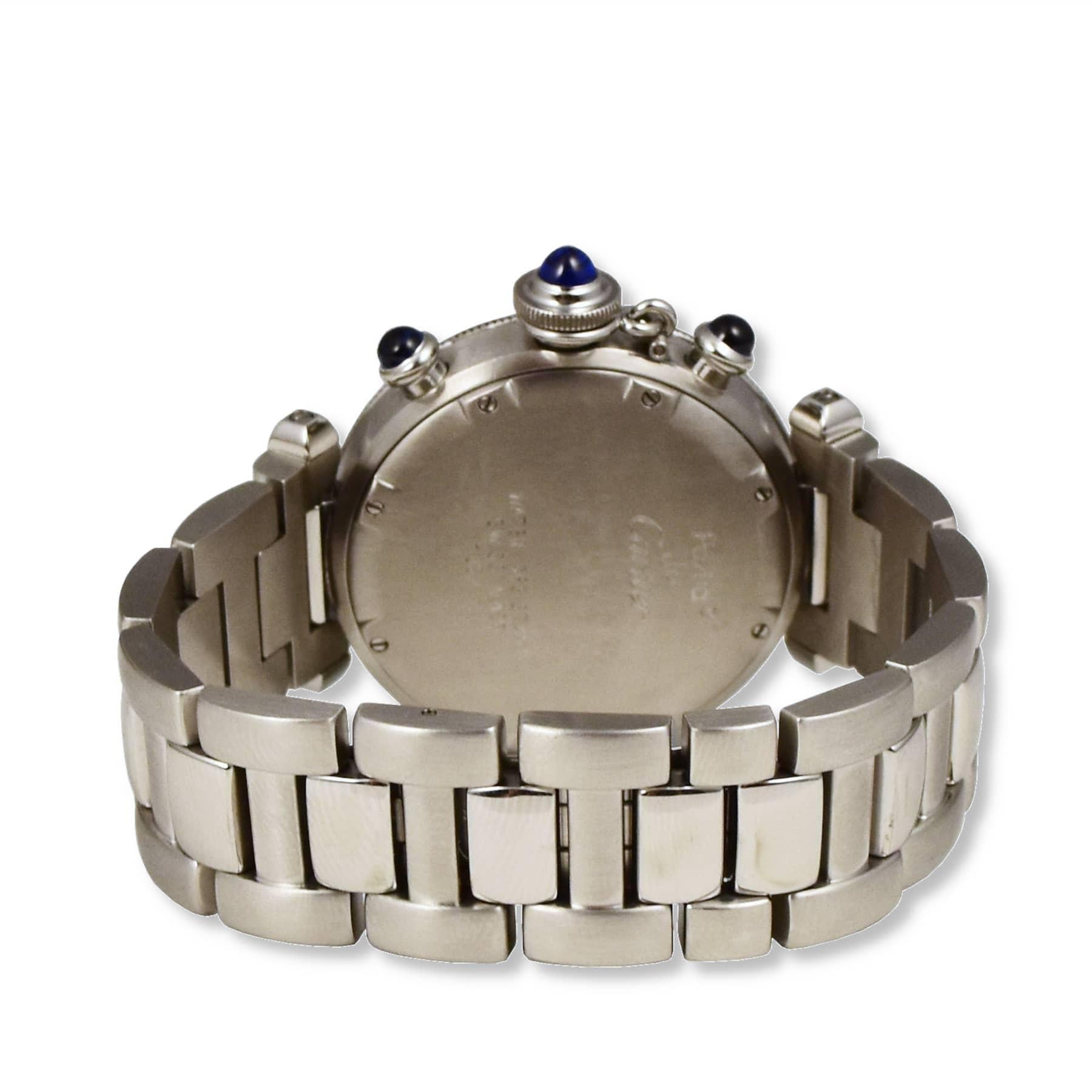 Women's or Men's Cartier Pasha Chronograph Ref. 1352 in Stainless Steel Watch For Sale